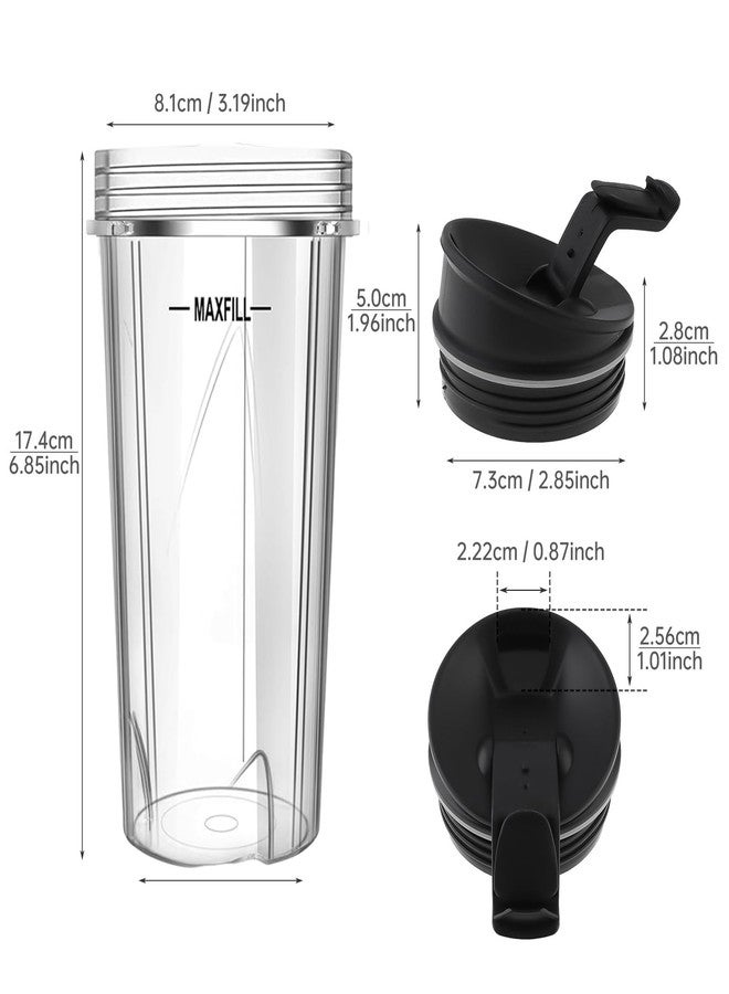 TQEONKL Blender Cups Replacement Parts 2PC, 16oz Ninja Juicer Cups Come with To-Go Lids, Compatible with Nutri Ninja Blenders QB3000SSW 30 / QB3000QR 30 / QB3000QBK / QB3001SS / QB3005, Ninja Blender Cups - Image 5